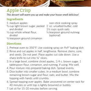 Apple Crisp Recipe Card