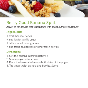 Berry Good Banana Split Recipe Card