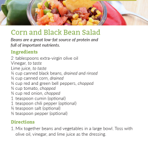 Corn and Black Bean Salad Recipe Card
