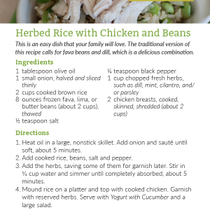Herbed Rice with Chicken Recipe Card