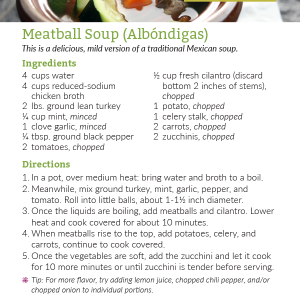 Meatball Soup Recipe Card