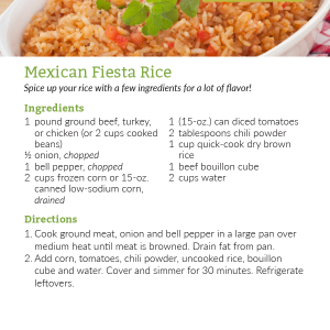 Mexican Fiesta Rice Recipe Card