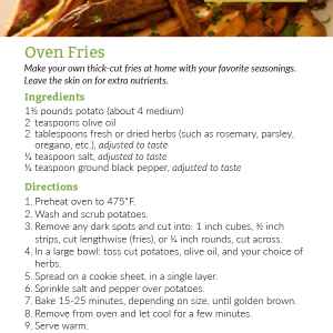 Oven Fries Recipe Card