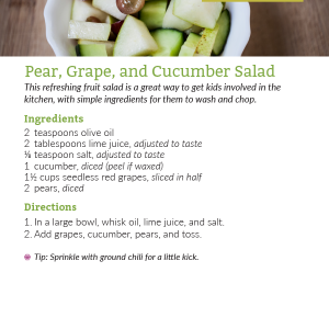 Pear, Grape, Cucumber Salad Recipe Card