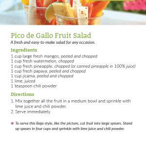 Pico de Gallo Fruit Salad Recipe Card
