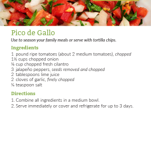 Pico de Gallo Recipe Card