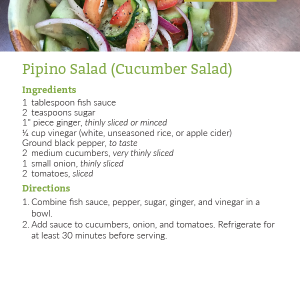 Pipino Salad (Cucumber Salad) Recipe Card