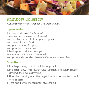 Rainbow Coleslaw Recipe Card