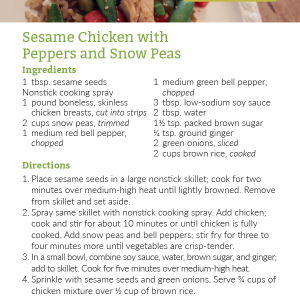 Sesame Chicken Recipe Card
