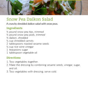 Snow Pea Daikon Salad Recipe Card