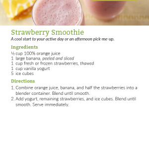 Strawberry Smoothie Recipe Card
