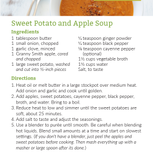 Sweet Potato and Apple Soup Recipe Card