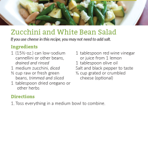 Zucchini and White Bean Salad Recipe Card